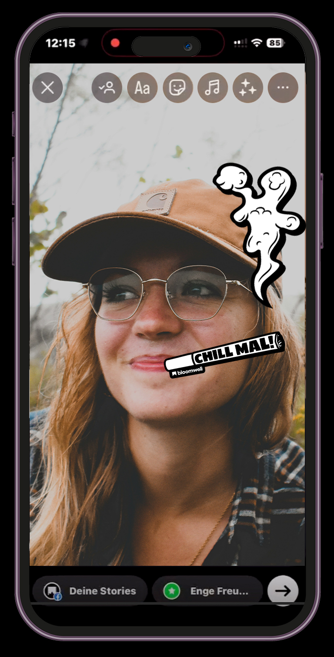 bloomwell_chillmal_digitale-sticker_stand_FRAU Kopie
