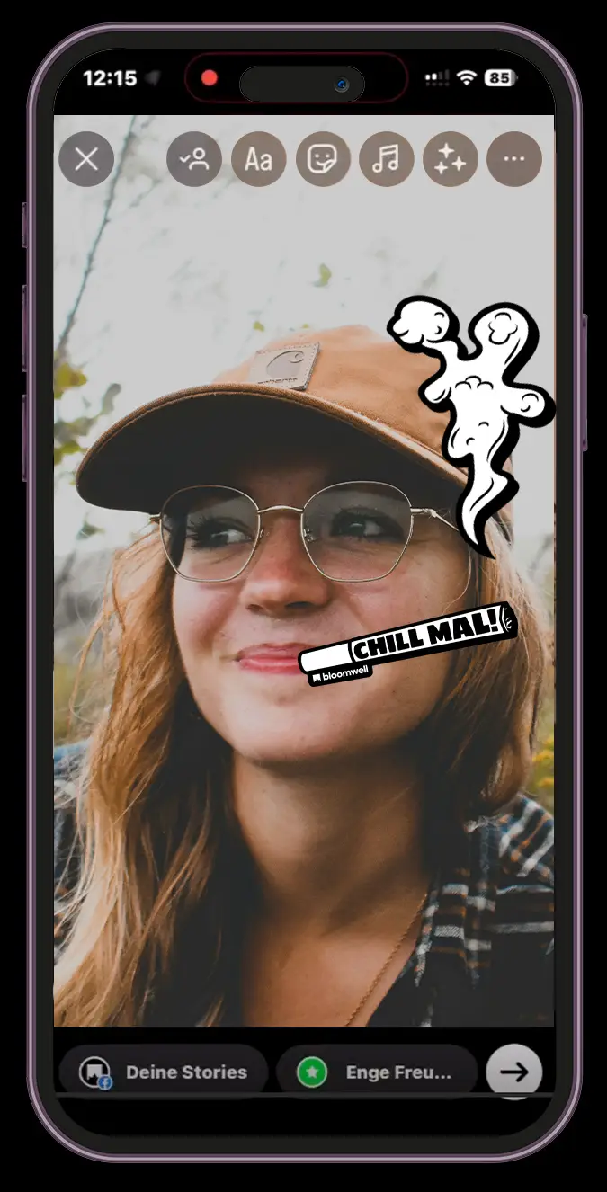 bloomwell_chillmal_digitale-sticker_stand_FRAU Kopie